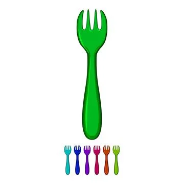 Lunch toddler fork cartoon vector graphic Stock Illustration