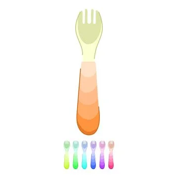 Lunch toddler fork vector cartoon graphic Stock Illustration