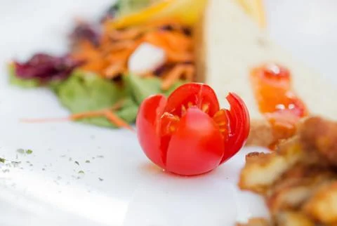 Lunch with tomato Stock Photos