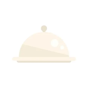 Lunch tray icon flat vector. Dinner meal Stock Illustration