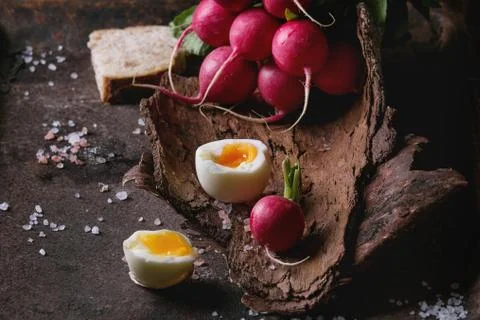 Lunch with vegetables and bread Stock Photos