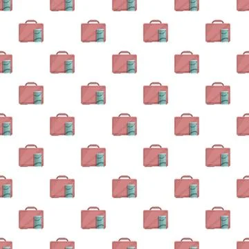 Lunchbox and drink can seamless pattern design Stock Illustration