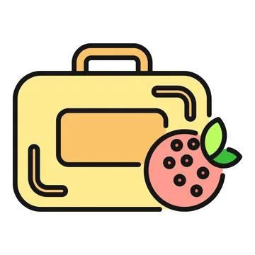 Lunchbox and fruit representing healthy school meal Stock Illustration