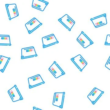 Lunchbox with color thermometer vector seamless pattern 스톡 일러스트