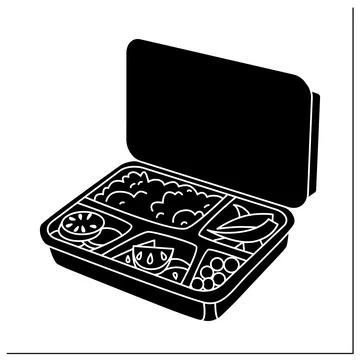 Lunchbox glyph icon Stock Illustration
