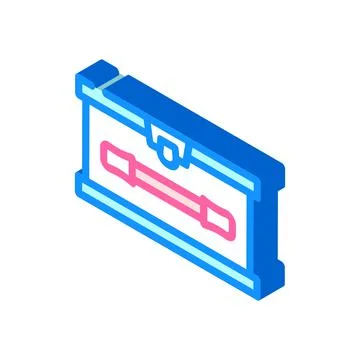 Lunchbox with handle isometric icon vector illustration Stockillustratie
