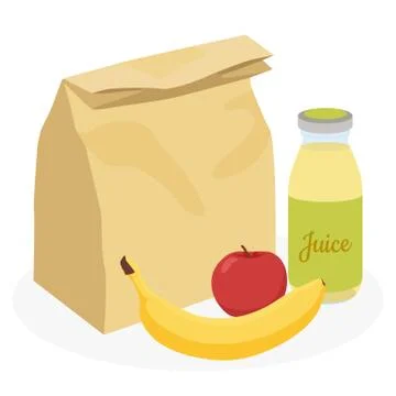 Lunchbox with healthy food. Concept of a healthy lifestyle, losing weight. Flat Stock Illustration