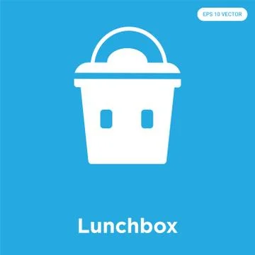 Lunchbox icon isolated on blue background Free Stock Illustration
