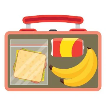 Lunchbox with school lunch Stock Illustration
