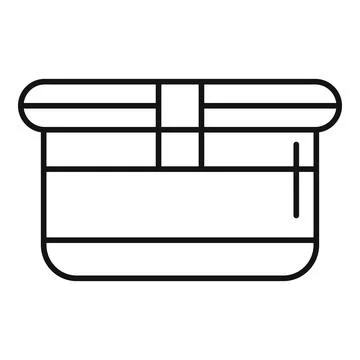 Lunchbox with sections for food storage being closed Stock Illustration
