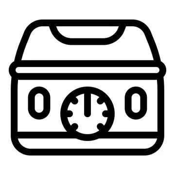 Lunchbox with timer showing zero, keeping food fresh and warm Illustrazione stock