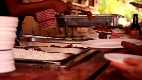 Lunchtime Buffet Stock Footage 155033303