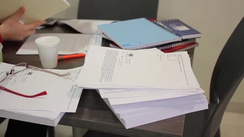 Lunchtime office table Stock Footage 77046160