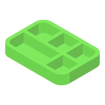 Lunchtime serving tray icon isometric vector. Alimentation tableware platter Stock Illustration