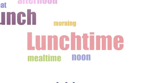 Lunchtime Tagcloud Animated Isolated Stock Footage 103657492