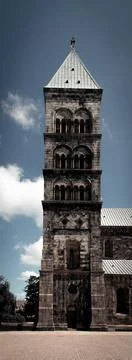 Lund cathedral steeples Stock Photos