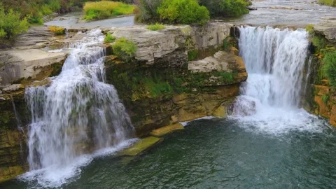 Lundbreck Falls Crowsnest River Alberta Video stock 165078166