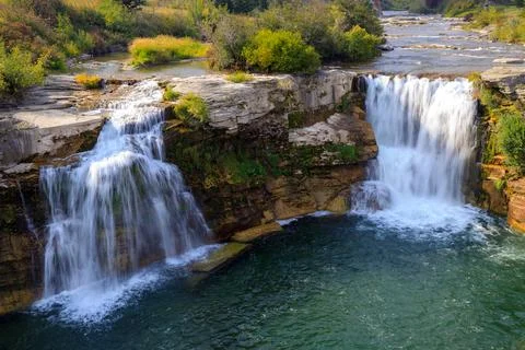 Lundbreck Falls Crowsnest River Alberta Foto stock