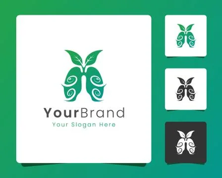 Lung breath wave logo design Stock Illustration