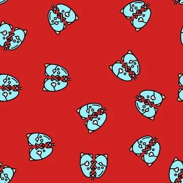 Lung cancer vector seamless pattern Stock Illustration