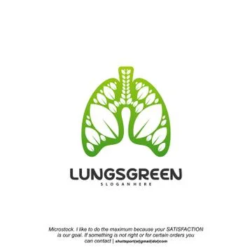 Lung care logo designs vector, Nature Lungs logo concept vector, Lungs Health Stock Illustration