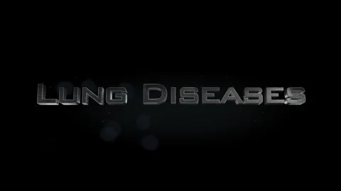 Lung Diseases title metal text on black alpha channel background Stock Footage 296224448