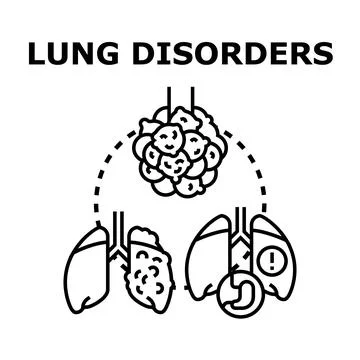 Lung disorders medical problems concept vector illustration Stock Illustration