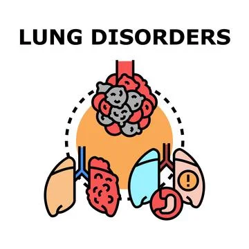 Lung disorders medical problems concept vector illustration Stock Illustration