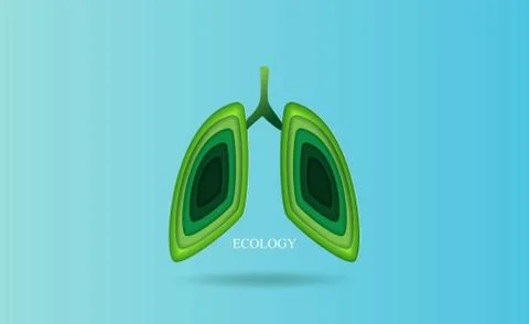 Lung ecology concept idea. Environment health medical human background. Illustrazione stock