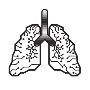 Lung electronic line Stock Illustration