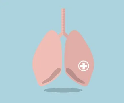 Lung flat design vector illustration Illustrazione stock