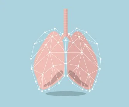 Lung flat design vector illustration Stock Illustration