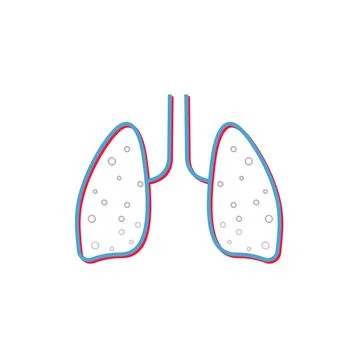 Lung flat line icon. Vector thin pictogram of human internal organ, outline イラスト素材