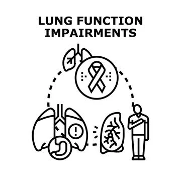 Lung function impairments concept illustration showing human organs 스톡 일러스트