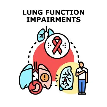 Lung function impairments concept illustration showing human organs 스톡 일러스트