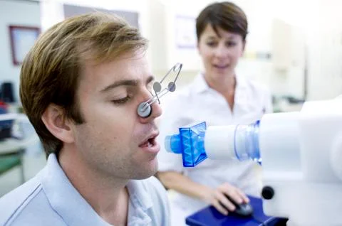 Lung function test Stock Photos