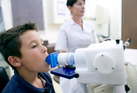 Lung function test Stock Photos