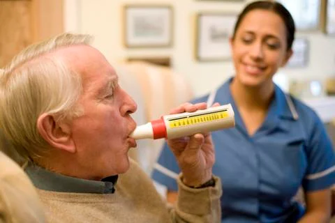 Lung function test Stockfoto's
