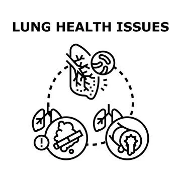 Lung health issues concept visualizing medical problems Stock Illustration