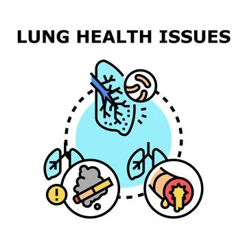Lung health issues concept visualizing medical problems Stock Illustration