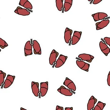 Lung human organ vector seamless pattern Stock Illustration