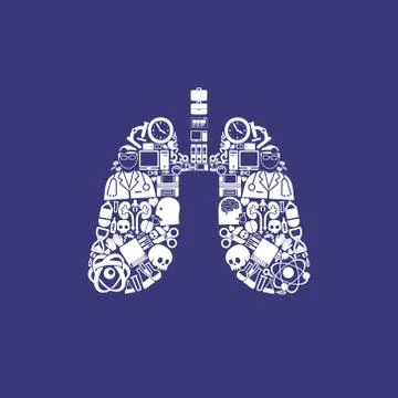 Lung icon Stock Illustration