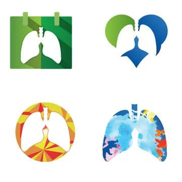 Lung icons Vector, Lung icon set Stock Illustration