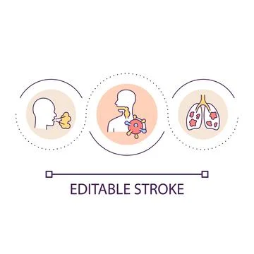 Lung infection problem loop concept icon Stock Illustration