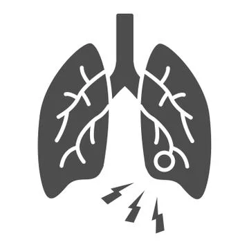 Lung infection solid icon, Health problems concept, pneumonia sign on white Stock Illustration
