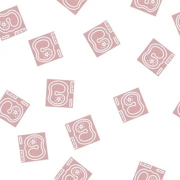 Lung mucormycosis glyph seamless pattern 库存插图