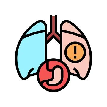 Lung or breathing problems color icon vector illustration Stock Illustration