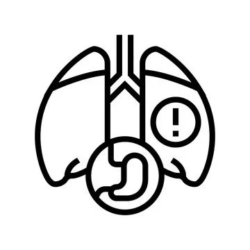 Lung or breathing problems line icon vector illustration Stock Illustration