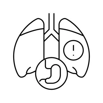 Lung or breathing problems line icon vector illustration Stock Illustration