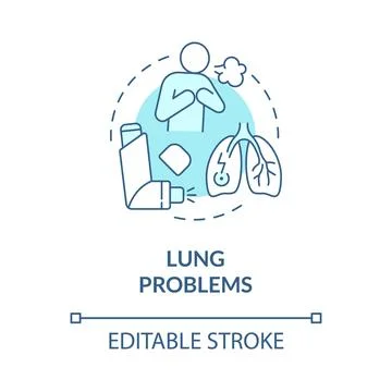 Lung problems blue concept icon Stockillustratie